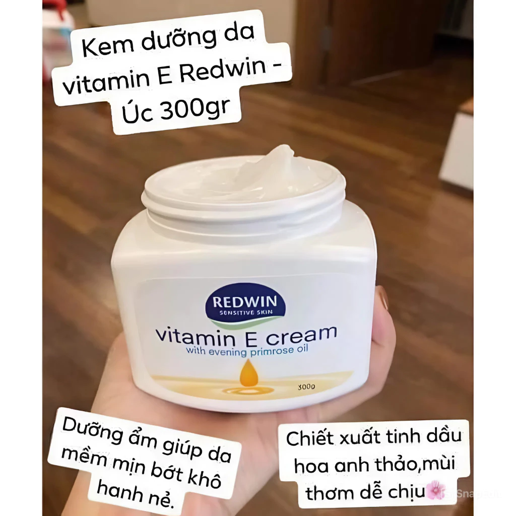 Kem dưỡng Redwin Vitamin E Cream 300g Úc chính hãng giúp dưỡng ẩm, khô da, nứt nẻ - 3