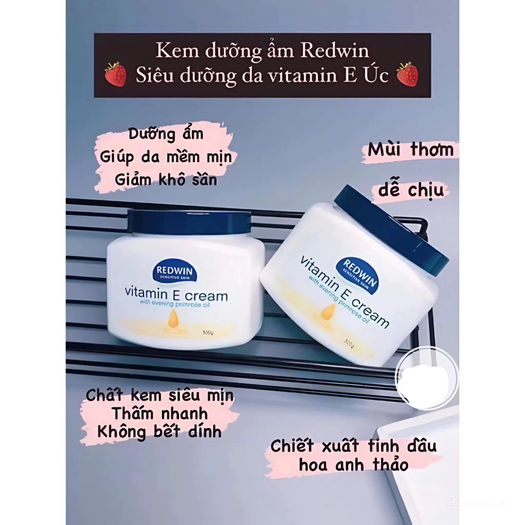 Kem dưỡng Redwin Vitamin E Cream 300g Úc chính hãng giúp dưỡng ẩm, khô da, nứt nẻ - 5