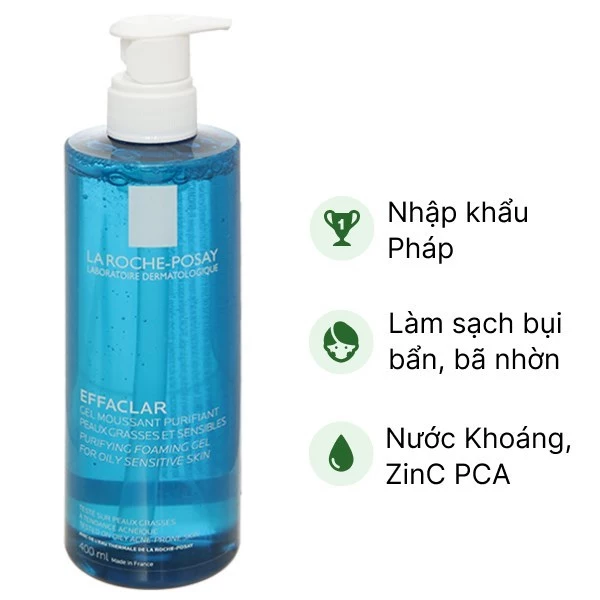 Gel rửa mặt cho da dầu nhạy cảm La Roche Posay Gel 200ml - 400ml hàng nhập khẩu Pháp 100% - 5