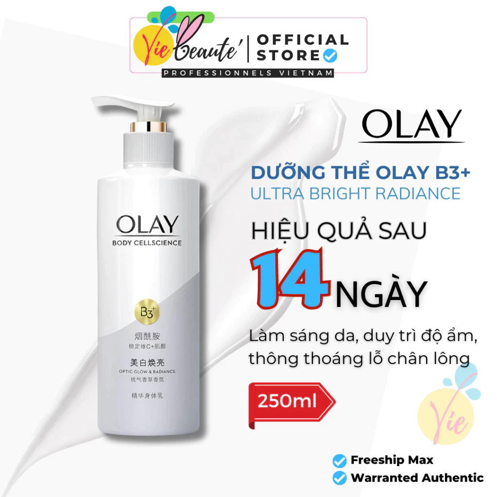 Sữa Dưỡng Thể OLAY Body B3 Vitamin C Optic Glow Radiance - Dưỡng Thể Olay