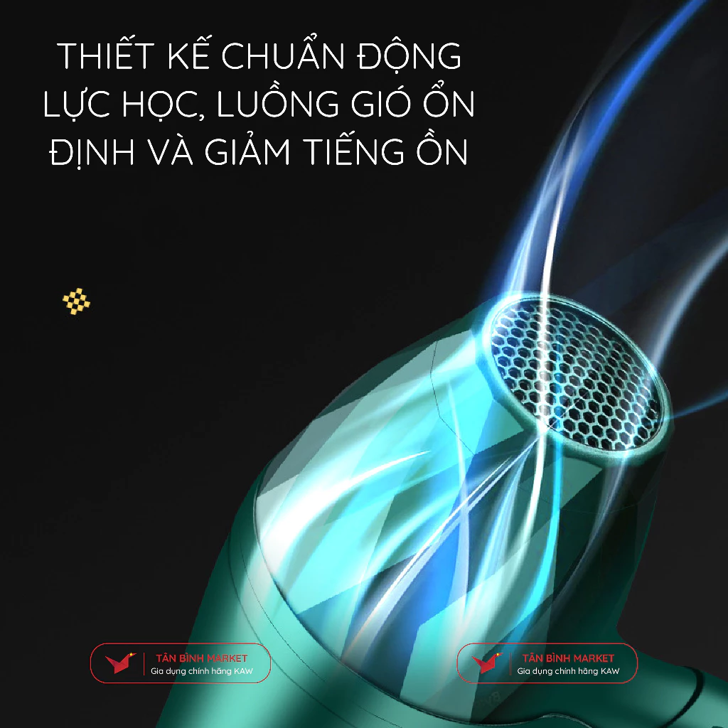 Máy Sấy Tóc Kaw Công Suất 2000W – 6 Tốc Độ Gió, 3 Chế Độ Nhiệt, Chống Tổn Thương Tóc, Tạo Kiểu Chuyên Nghiệp - 4