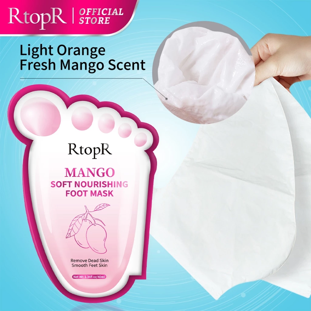 RtopR Mango Exfoliating Foot Peel Mask Cặp Mặt Nạ Chân RtopR Tẩy Da Chết 2-7 Ngày ủ Thay Da Chân Foot Peeling Mask Loại Bỏ Lớp Da Thô Cứng Hỗ Trợ Làm Sáng Da Cho Chân 40ml - 5