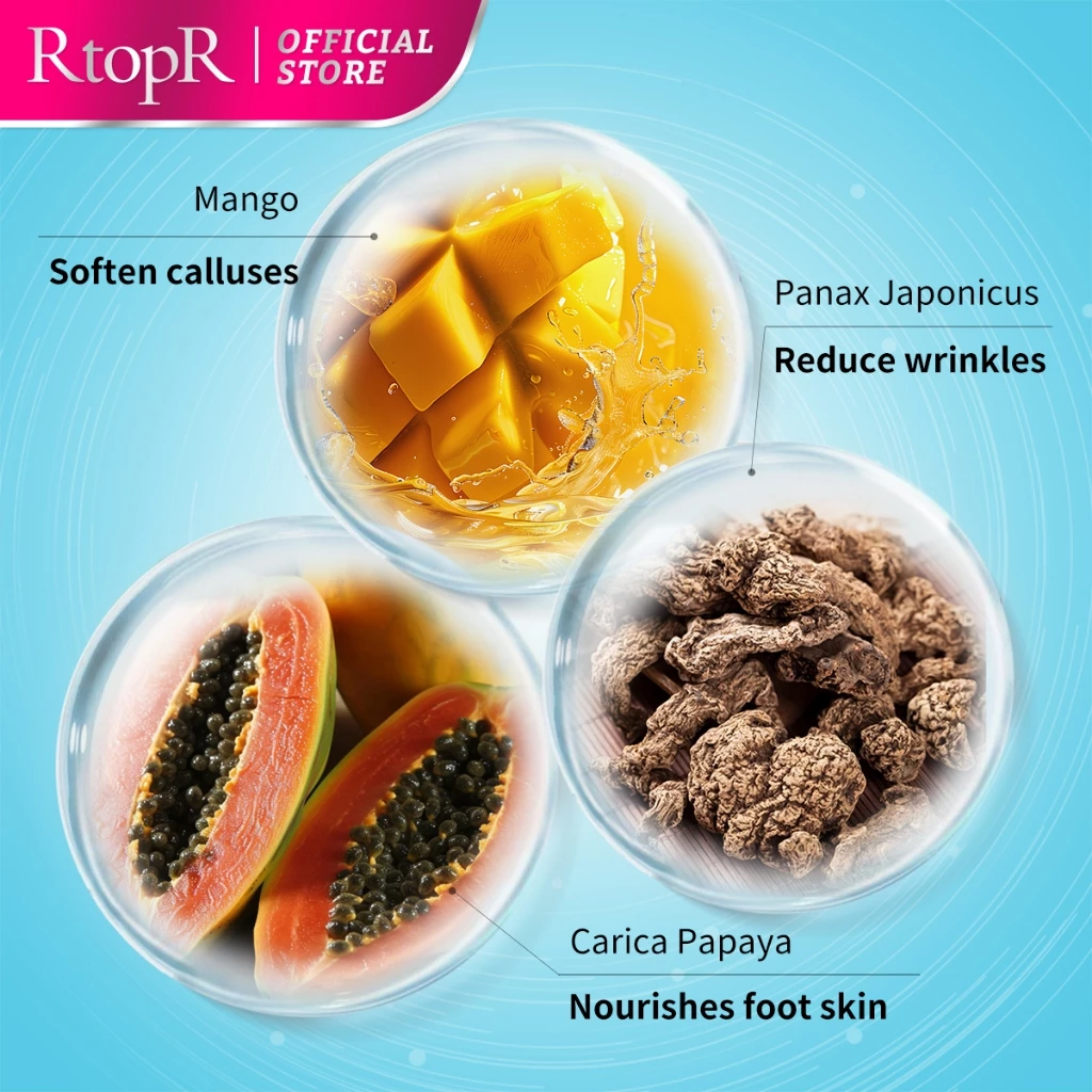 RtopR Mango Exfoliating Foot Peel Mask Cặp Mặt Nạ Chân RtopR Tẩy Da Chết 2-7 Ngày ủ Thay Da Chân Foot Peeling Mask Loại Bỏ Lớp Da Thô Cứng Hỗ Trợ Làm Sáng Da Cho Chân 40ml - 6