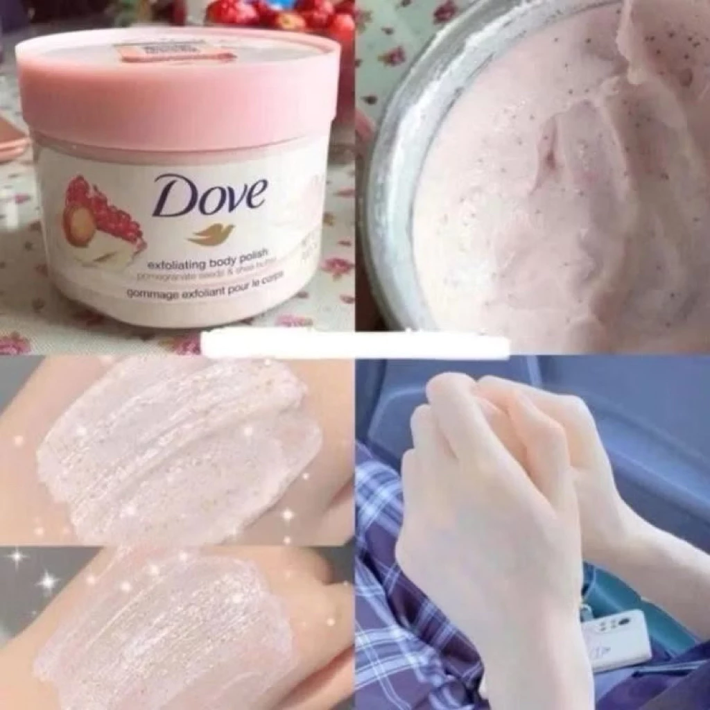 Kem Tẩy Tế Bào Chết Dove Lựu Đỏ Sáng Mịn, Chăm Da Dưỡng Trắng Da Hiệu Quả 298g - 5