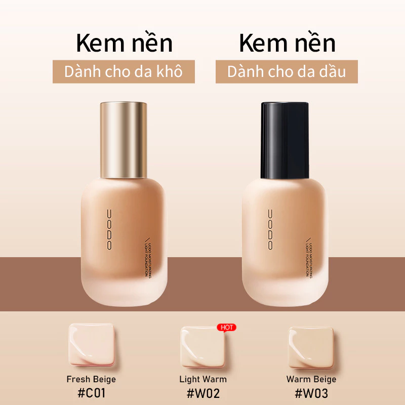 [QUÀ TẶNG MIỄN PHÍ] UODO Foundation kem nền Kiểm soát dầu lâu trôi không thấm nước 24h 30g - 2