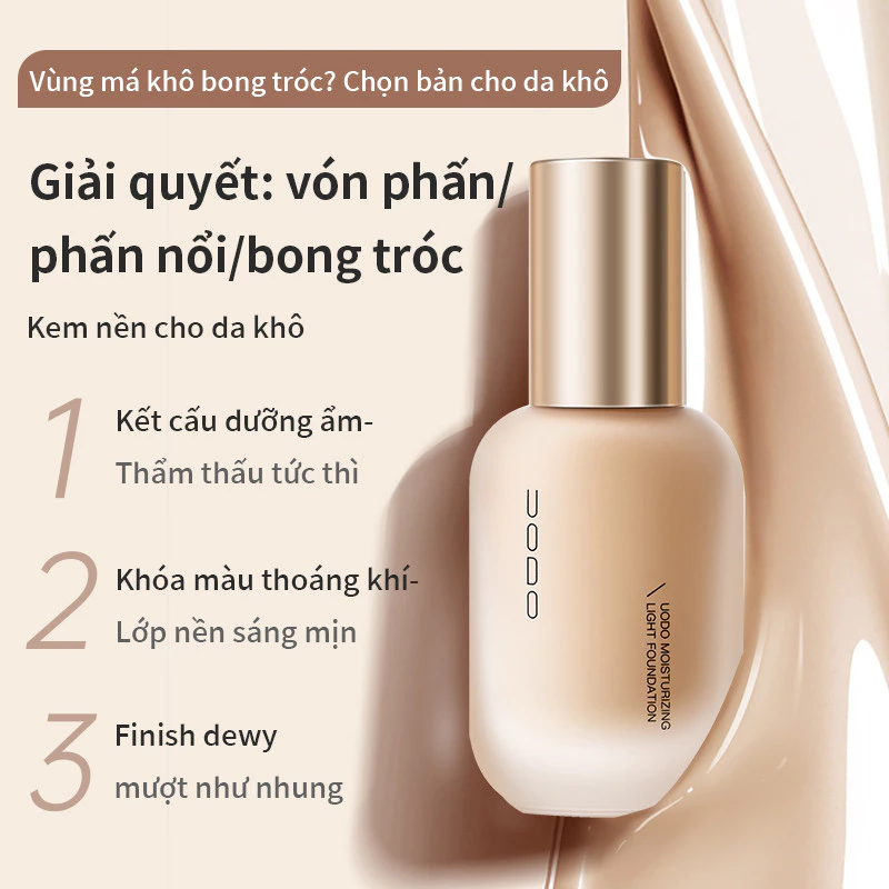 [QUÀ TẶNG MIỄN PHÍ] UODO Foundation kem nền Kiểm soát dầu lâu trôi không thấm nước 24h 30g - 4