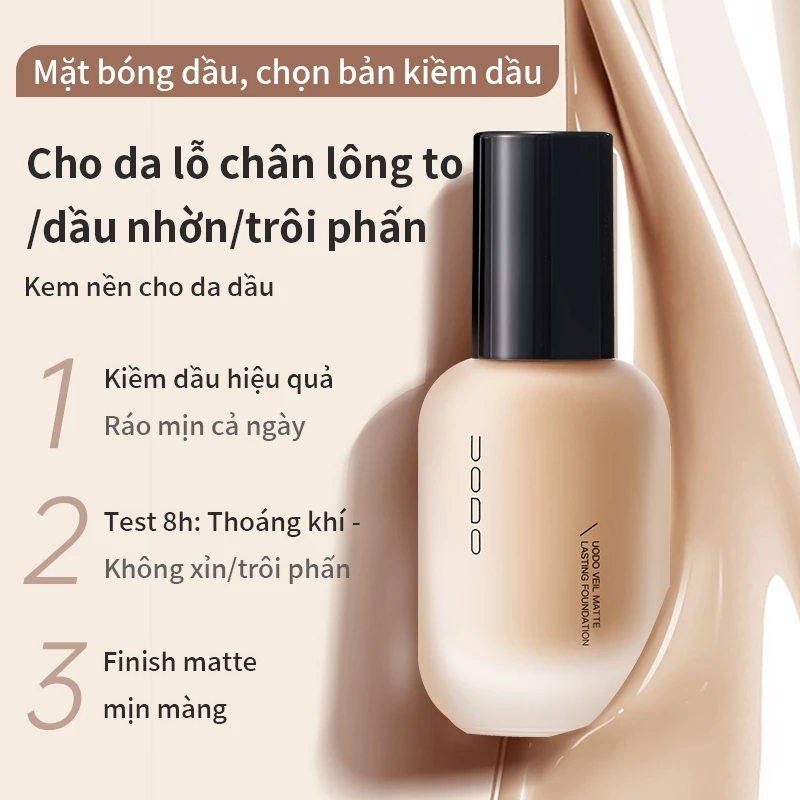 [QUÀ TẶNG MIỄN PHÍ] UODO Foundation kem nền Kiểm soát dầu lâu trôi không thấm nước 24h 30g - 5