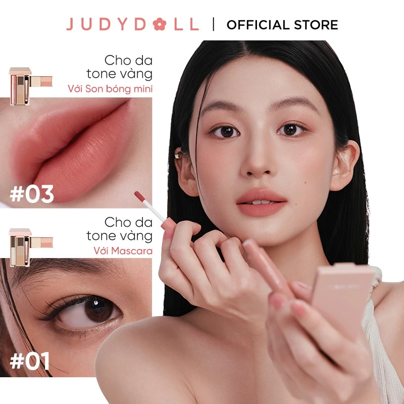 Bảng Trang Điểm JUDYDOLL Makeup Nhỏ Gọn Tiện Lợi 5 Trong 1 Bảng Mắt Phấn Má Kẻ Mày Viền Môi Trang Điểm Tự Nhiên - 5