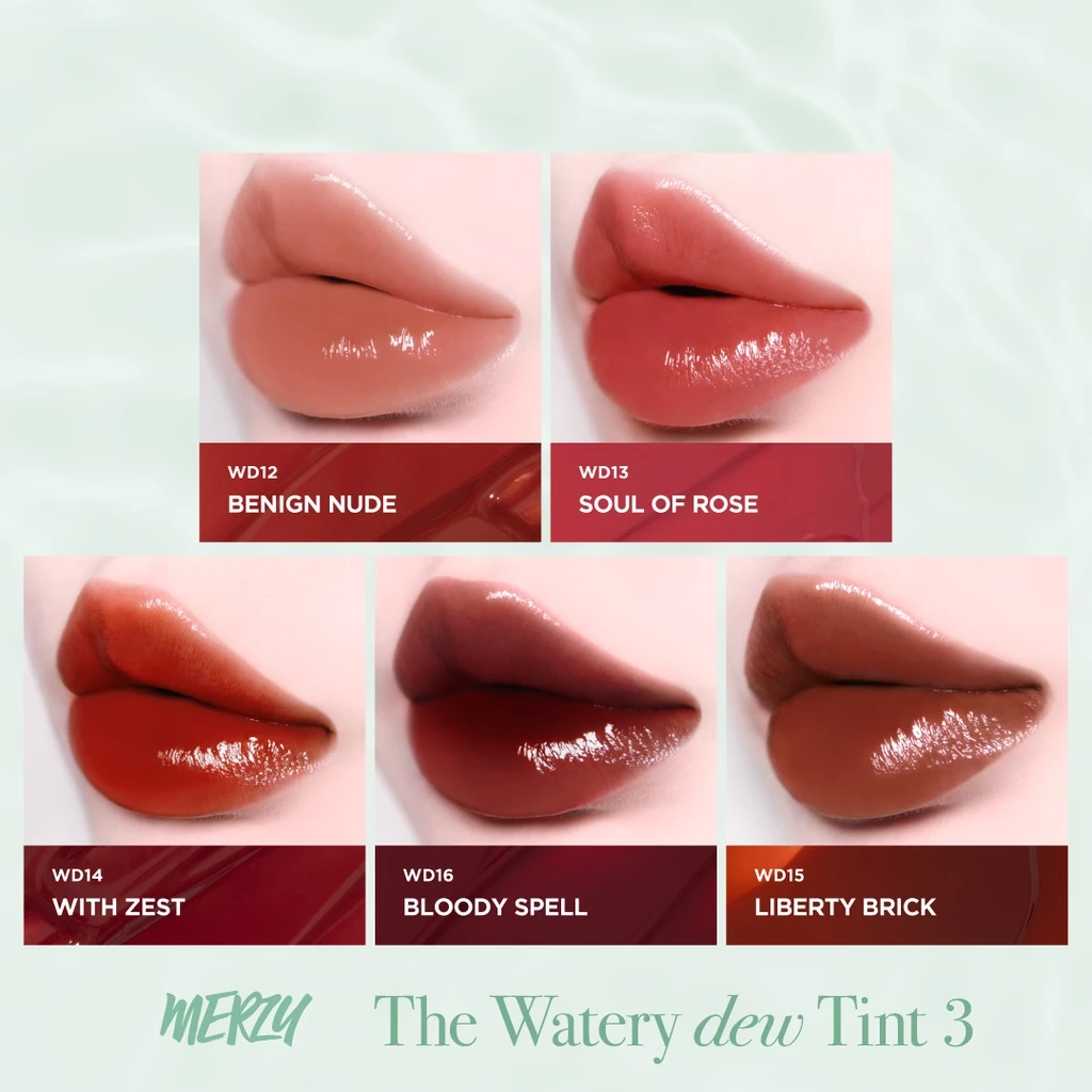 [NEW DEW] Son Tint Bóng Hàn Quốc Bền Màu, Lâu Trôi Cho Đôi Môi Căng Mọng, Ẩm Mịn Merzy The Watery Dew Tint 4g - 5