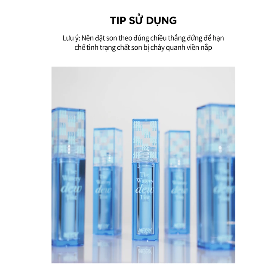 [NEW DEW] Son Tint Bóng Hàn Quốc Bền Màu, Lâu Trôi Cho Đôi Môi Căng Mọng, Ẩm Mịn Merzy The Watery Dew Tint 4g - 6