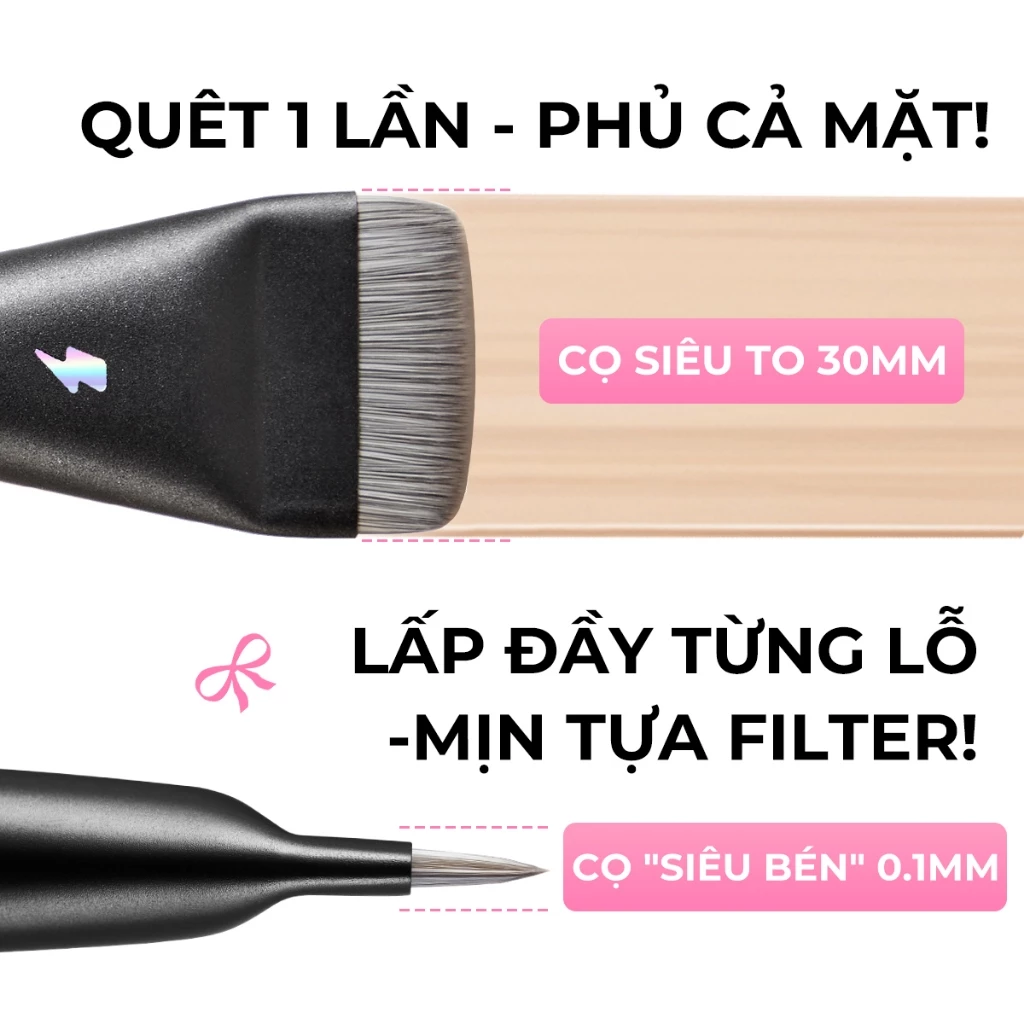 Bộ cọ trang điểm BLJ 1+1 Cọ Tán Kem Nền & mút tán kem nền Nền Nhanh Chóng | Căng Mướt Mịn | Bền Lâu - 5