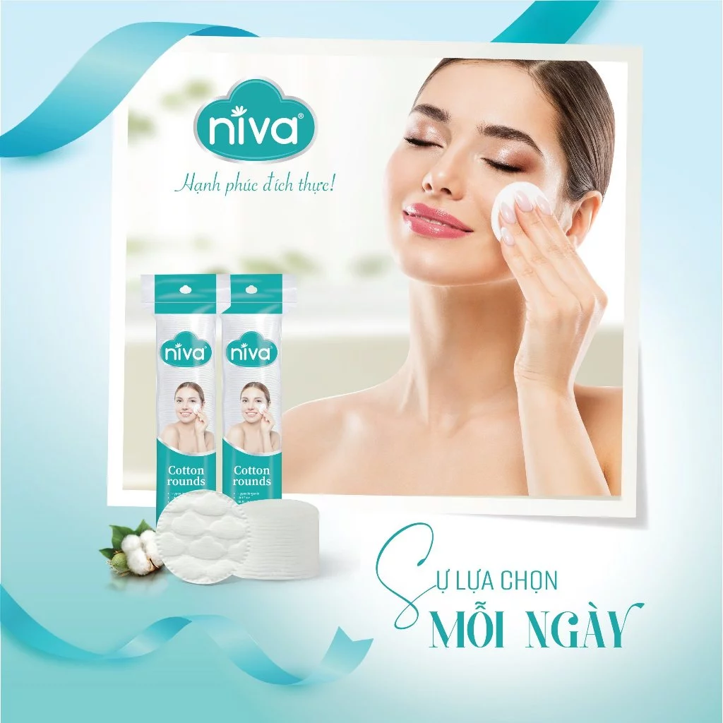 [Mua 3 Tặng 1] Bông Tẩy Trang NIVA CZ2 Tròn 100 Miếng - Cotton Tự Nhiên, Dịu Nhẹ Cho Da Nhạy Cảm - 3