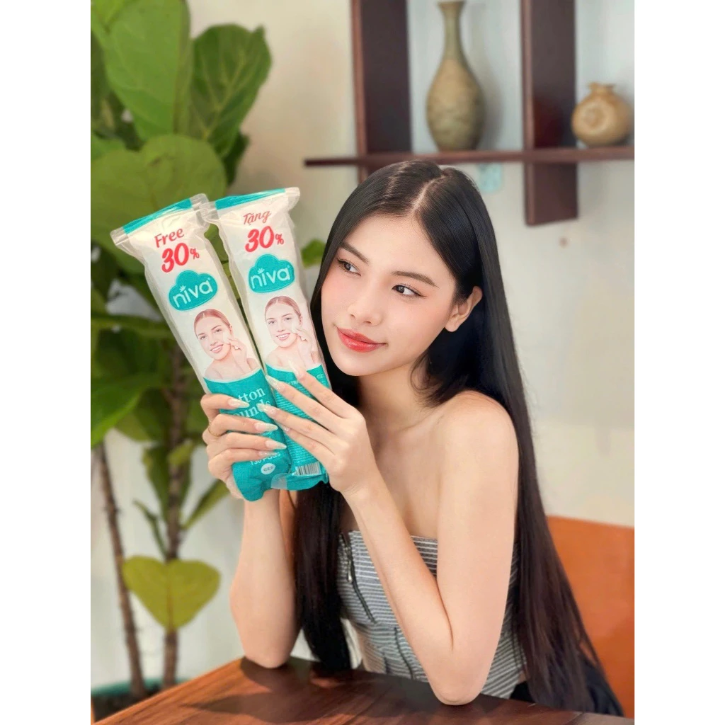 [Mua 3 Tặng 1] Bông Tẩy Trang NIVA CZ2 Tròn 100 Miếng - Cotton Tự Nhiên, Dịu Nhẹ Cho Da Nhạy Cảm - 6