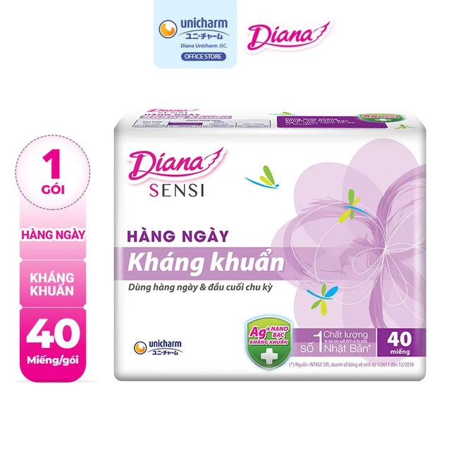 Băng vệ sinh Diana Sensi hàng ngày kháng khuẩn 40 miếng/gói - 2