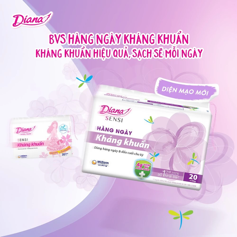 Băng vệ sinh Diana Sensi hàng ngày kháng khuẩn 40 miếng/gói - 3