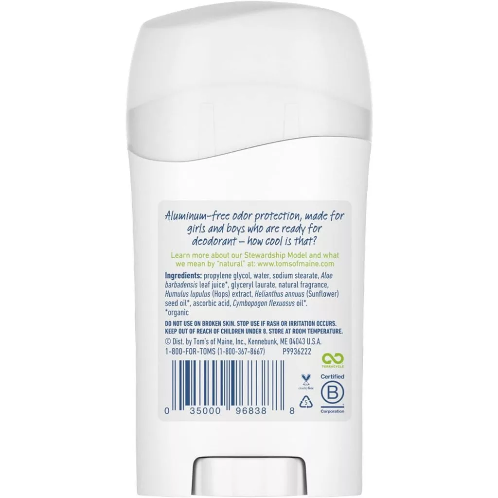 Lăn khử mùi cho trẻ em Tom's of Maine Aluminum-Free Wicked Cool! Natural Deodorant for Kids - 3