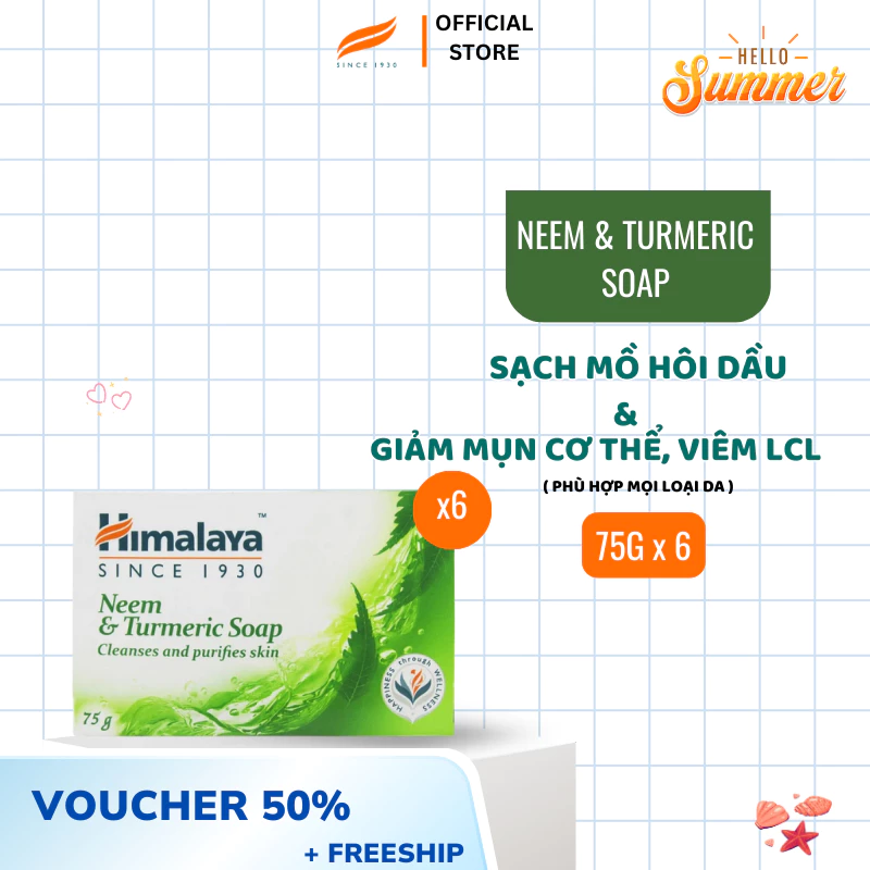 [KOL x Himalaya] SET 6 xà phòng làm sạch da Himalaya Neem Soap 75g/ sản phẩm - 2