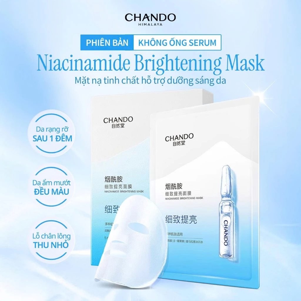 Hộp Mặt Nạ Tinh Chất Hỗ Trợ Dưỡng Trắng Làm Dịu Da CHANDO Himalaya 33mL x 5 pcs Hàng Chính Hãng - 2