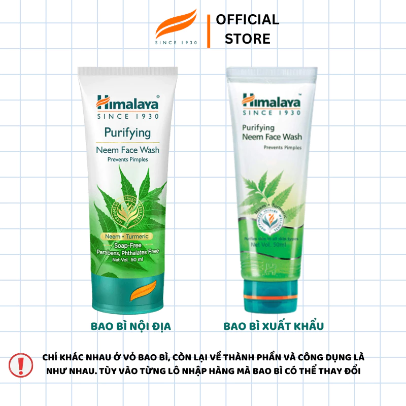 Sữa rửa mặt ngăn ngừa và giảm mụn lá neem Himalaya Purifying Neem Face Wash 50ml - 3