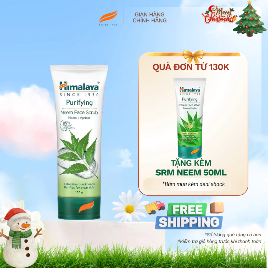 Tẩy tế bào chết chiết xuất lá neem và nghệ ngừa mụm, sáng mịn da Himalaya Purifying Neem Scrub 100ml