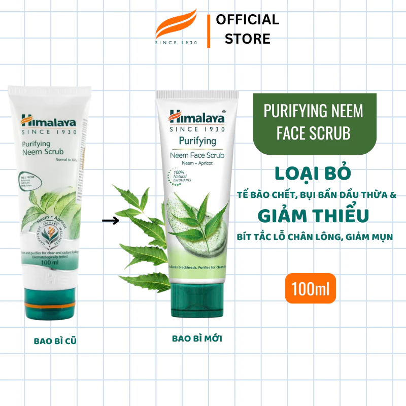 Tẩy tế bào chết chiết xuất lá neem và nghệ ngừa mụm, sáng mịn da Himalaya Purifying Neem Scrub 100ml - 5
