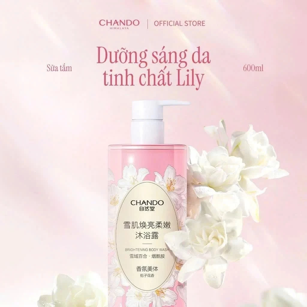Sữa tắm Dưỡng trắng tinh chất Lili / Dưỡng ẩm thảo dược Chando Himalaya 600ml - 4