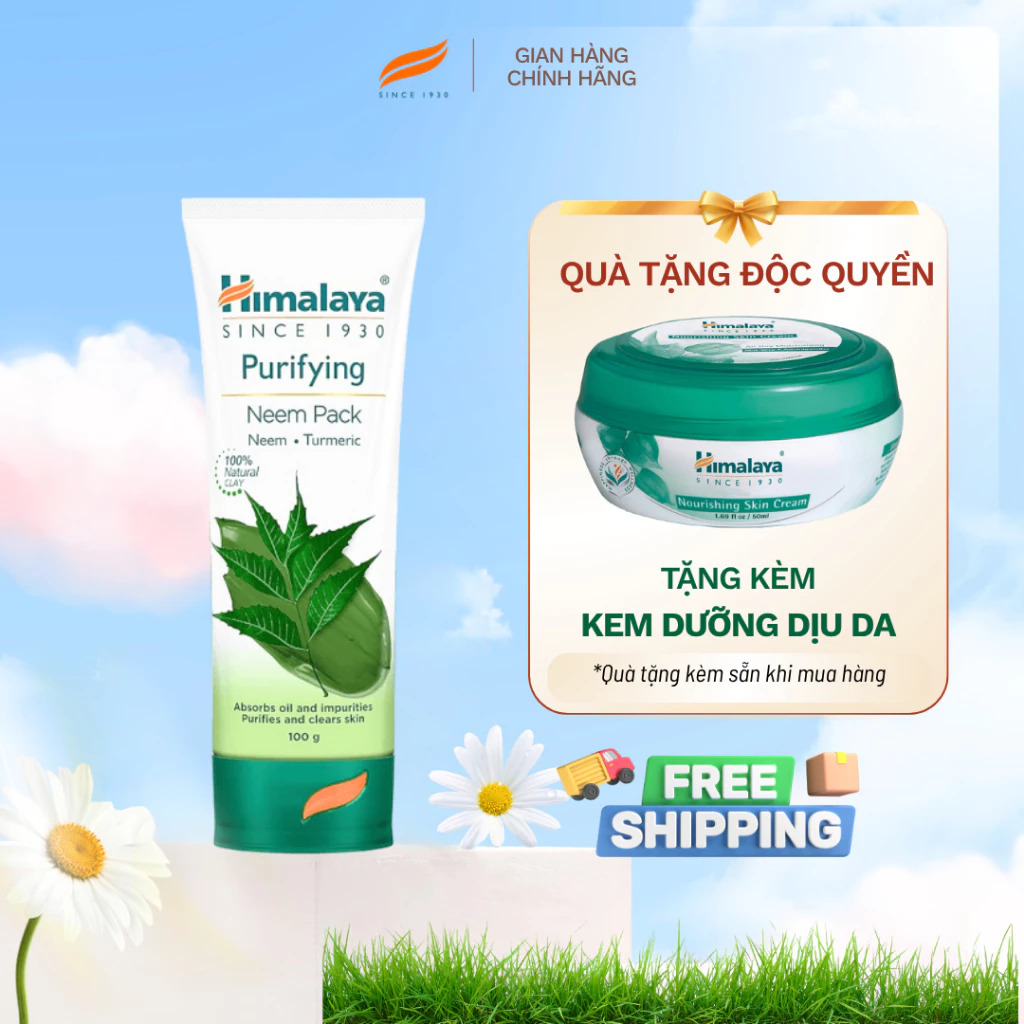 [DEAL 1 TẶNG 1] Mặt nạ đất sét neem Himalaya Neem Face Pack 100ml TẶNG Kem dưỡng ẩm 50g