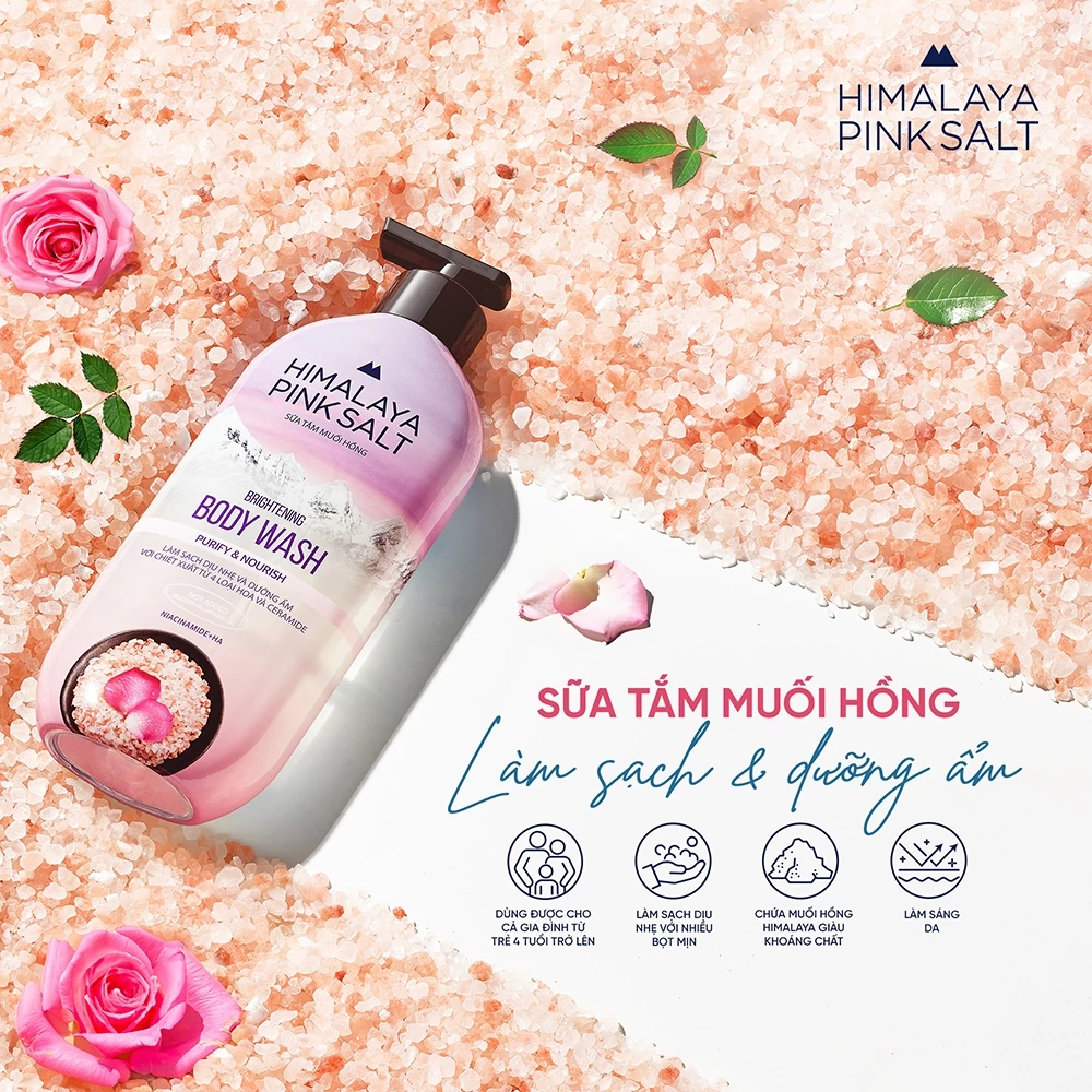 Sữa Tắm Muối Hồng Himalaya Làm Sạch và Dưỡng Ẩm Purify and Nourish 500g
