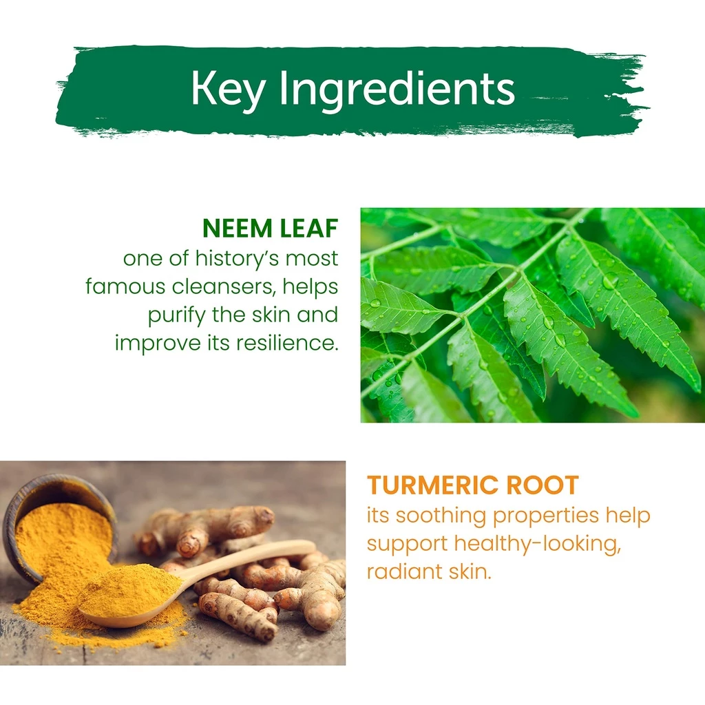 Set 2 xà bông giảm mụn cơ thể từ lá neem Himalaya Neem Turmeric Soap 75gx2 - 5
