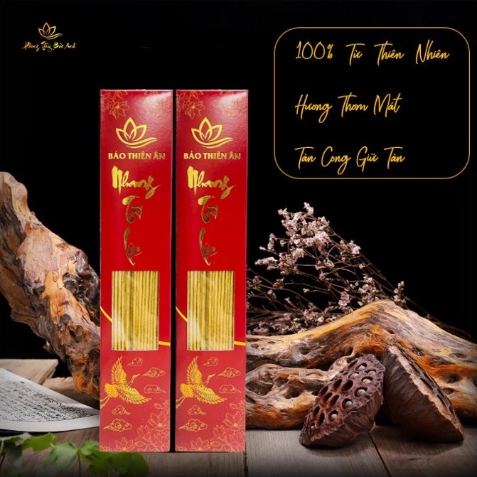 Hương Nhang Thảo Mộc 100 Cây Thơm Cao Cấp 29cm 39cm - Nhang Tài Lộc - Hương Sạch Tàn Cong Giữ Tàn Vàng Óng Chiêu Tài Lộc