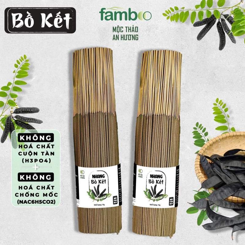 Nhang Bồ Kết nguyên chất, thơm, ít khói, không hóa chất Mộc Thảo An Hương 20, 30, 40 cm | Xông nhà, tẩy quế
