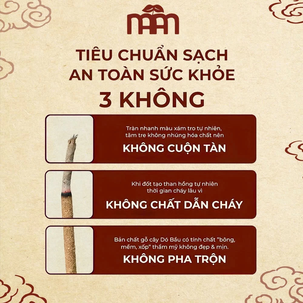 Nhang Trầm Hương Mầm Natural - Nhang Sạch Ít Khói, Không Hóa Chất Hương Thơm Dễ Chịu Hộp 100Gr - 3