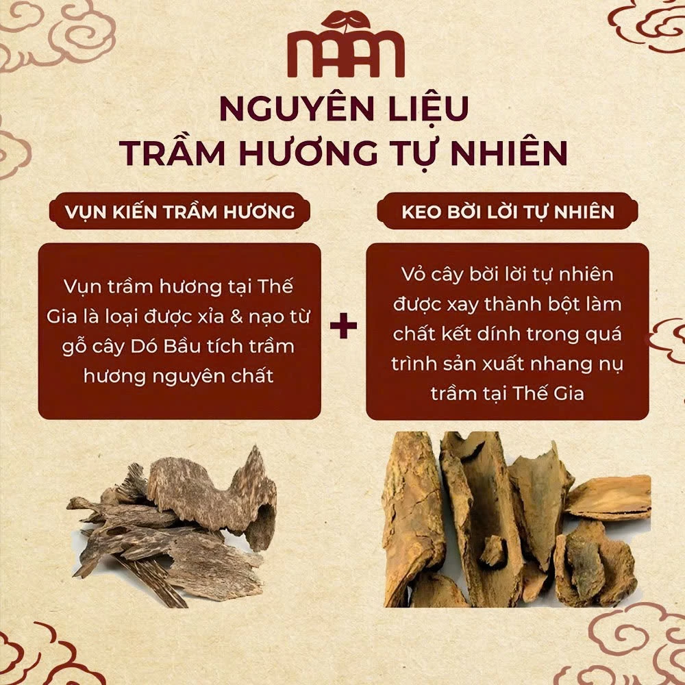 Nhang Trầm Hương Mầm Natural - Nhang Sạch Ít Khói, Không Hóa Chất Hương Thơm Dễ Chịu Hộp 100Gr - 4