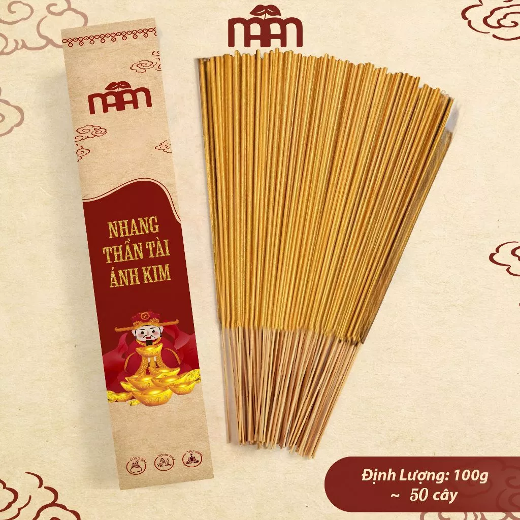 Nhang Thần Tài Cao Cấp, Nhang Cuộn Tàn Thần Tài Vàng Ánh Kim Ít Khói Hương Thơm Dễ Chịu Hộp 50 Nén - 4