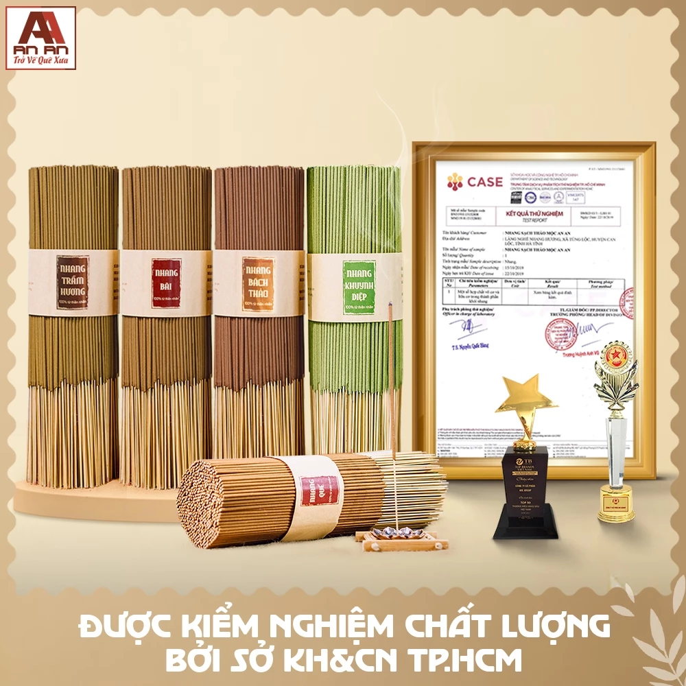 Nhang sạch hương thảo mộc 1kg mix 2 mùi An An cao cấp 100% thiên nhiên nhang trầm hương, quế, khuynh diệp an toàn - 5