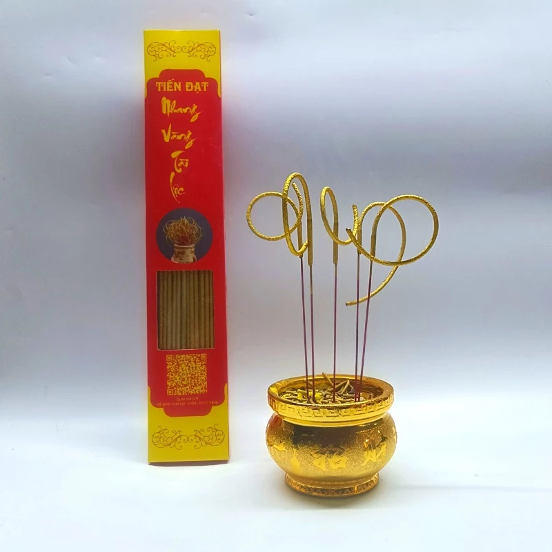 Nhang Thảo Mộc Tài Lộc Thơm Đặc Biệt Cao Cấp, Nhang Vàng tài Lộc Đậu Tàn, Nhang Sạch Cuộn Tàn Đậu Lộc Hương Tiến Đạt - 3