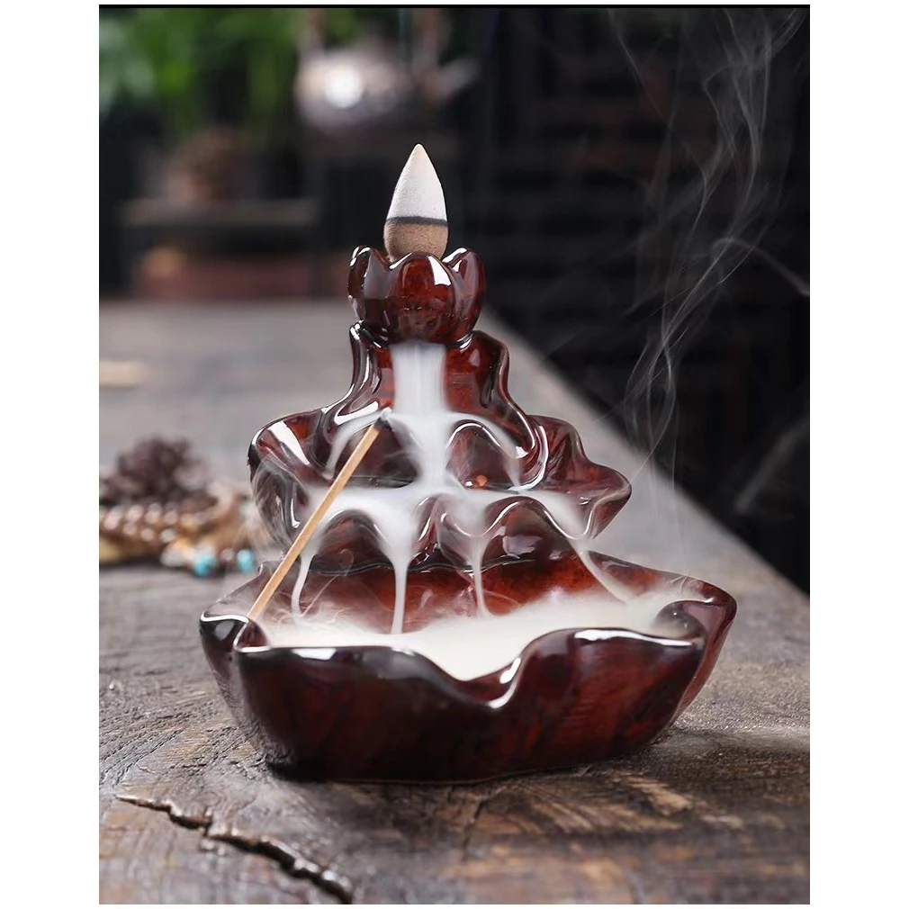 Thác Khói Nụ Trầm Hương Lư Xông Đốt Nhang Đồ Thờ Phong Thủy Phật Giáo Bằng Gốm Sứ - BẢO TRẦM LINH HƯƠNG - 5