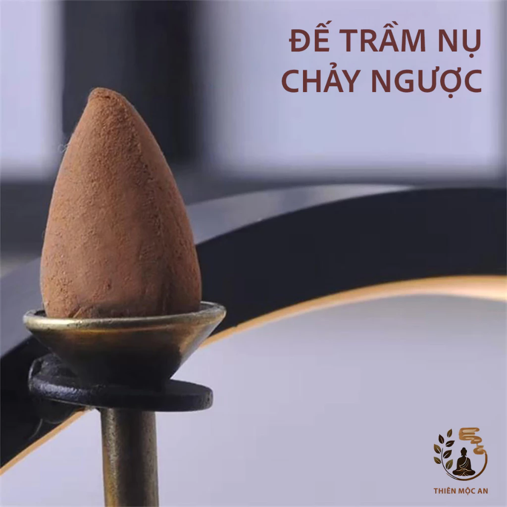 Đế trụ đồng đặt nụ trầm hương phễu đồng cắm nhang phụ kiện thác khói - 3