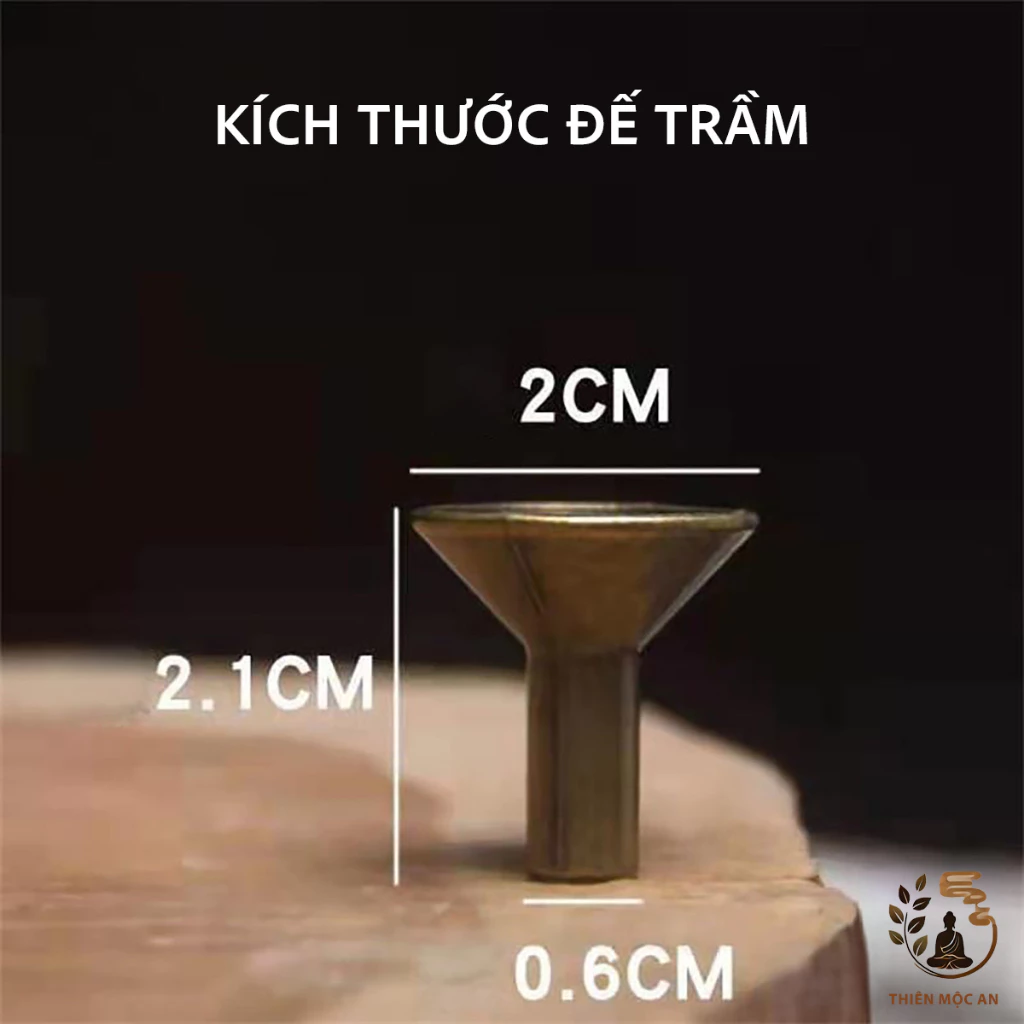 Đế trụ đồng đặt nụ trầm hương phễu đồng cắm nhang phụ kiện thác khói - 4