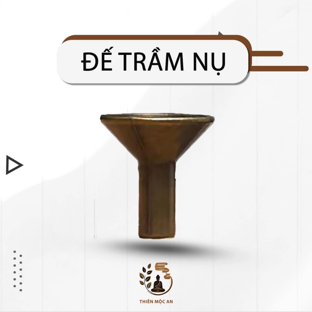 Đế trụ đồng đặt nụ trầm hương phễu đồng cắm nhang phụ kiện thác khói - 5