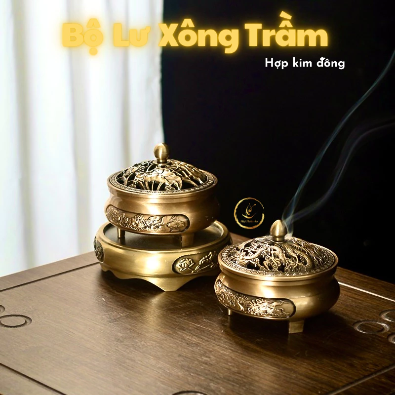 [Nhiều mẫu] Lư Xông Trầm Hương - Đỉnh Đốt Nhang Bằng Hợp Kim Đồng Thiết Kế Tinh Xảo Kèm Lót Bông Chống Cháy - 5