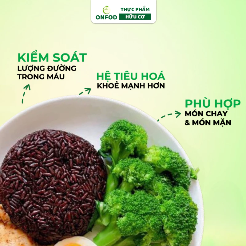 Gạo lứt đen dẻo điện biên, gạo lức huyết rồng, gạo st25, gạo nương tím tây bắc ONFOD giảm cân eat clean - 3