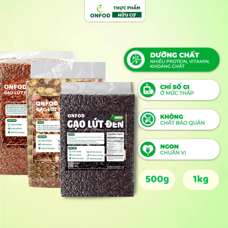 Gạo lứt đen dẻo điện biên, gạo lức huyết rồng, gạo st25, gạo nương tím tây bắc ONFOD giảm cân eat clean - 4