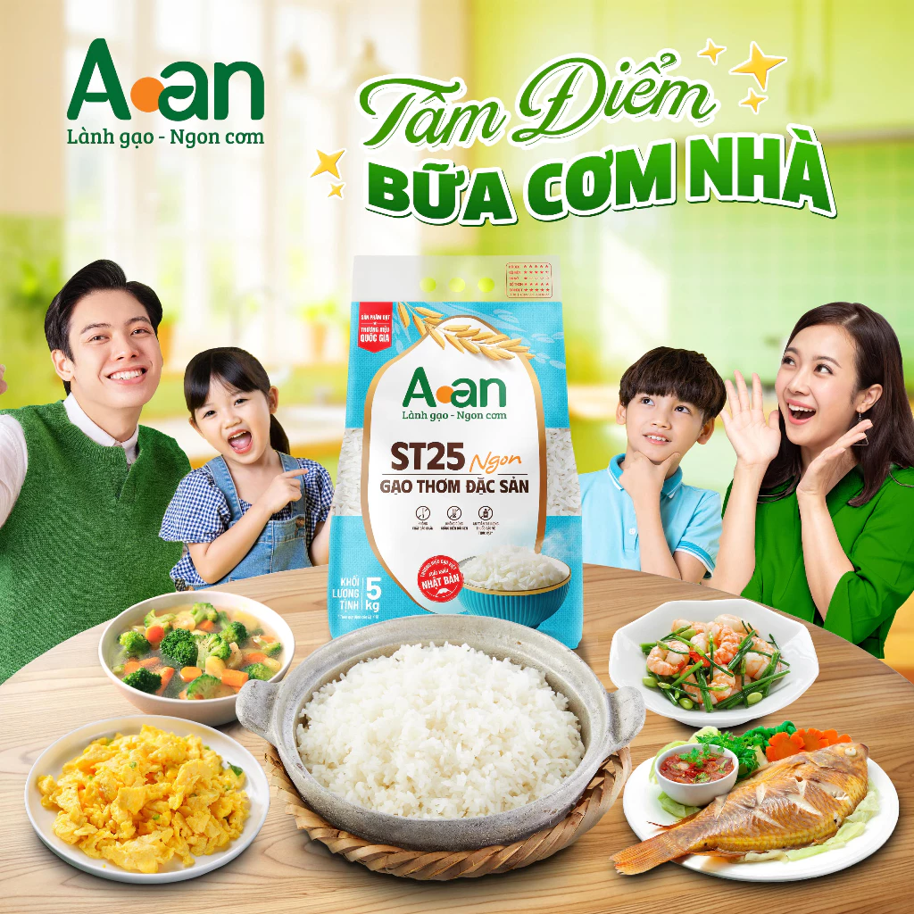Combo 2 túi Gạo ST25 ngon túi 5kg - Thiết kế bao bì mới - Chính hãng Gạo sạch Aan - 3