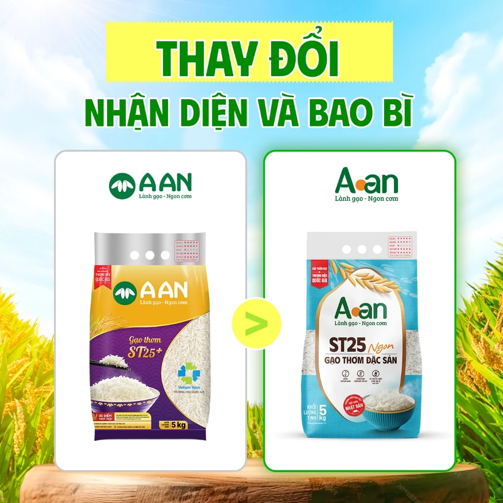 Combo 2 túi Gạo ST25 ngon túi 5kg - Thiết kế bao bì mới - Chính hãng Gạo sạch Aan - 4