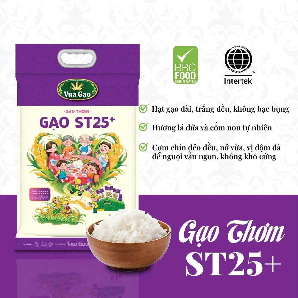 Combo 4 Túi Gạo ST25+ Vua Gạo 5kg – Chính Hãng Gạo Thơm Ngon, Dẻo Nhiều, Vị Đậm Đà - Tổng 20kg - 3
