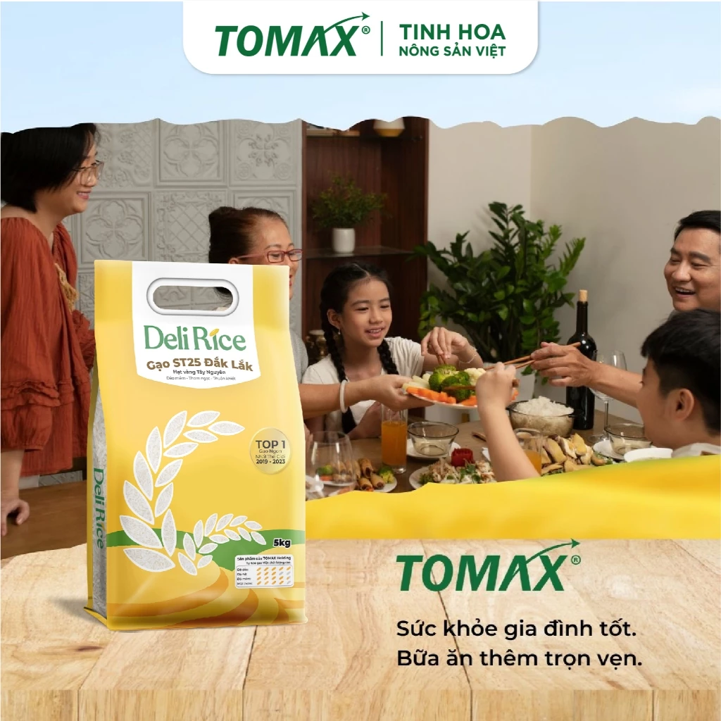 Gạo Đặc Sản ST25 Deli Rice thượng hạng, dẻo thơm túi 1kg, 5kg - TOMAX - 3