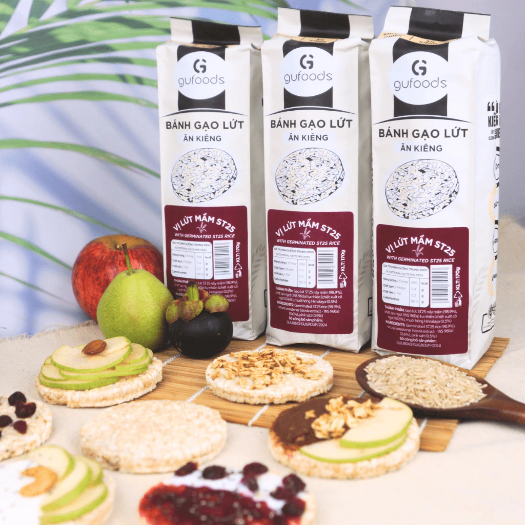 Bánh gạo lứt mầm ST25 GUfoods (bánh mầm) - Giàu chất xơ & GABA tự nhiên, Không chiên dầu, Không đường (170g/300g/510g) - 6