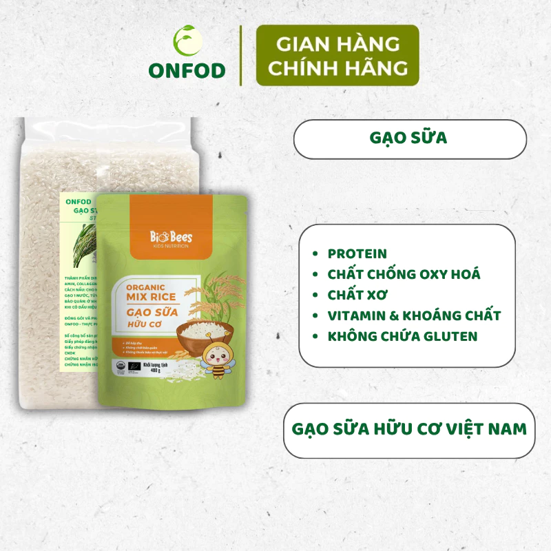 Gạo sữa ăn dặm cho bé ST25 Collagen hữu cơ ONFOD nấu cơm cháo ăn kiêng giảm cân cho người tiểu đường eat clean - 4