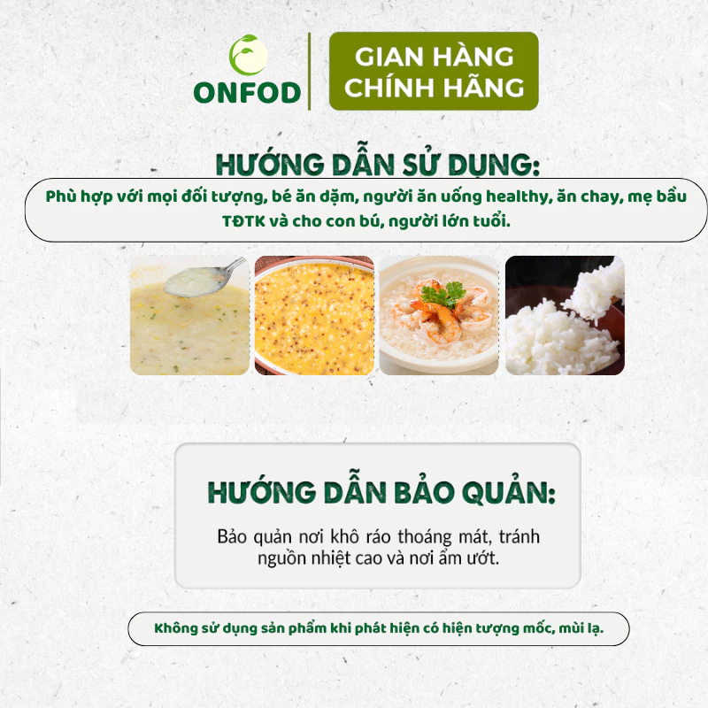 Gạo sữa ăn dặm cho bé ST25 Collagen hữu cơ ONFOD nấu cơm cháo ăn kiêng giảm cân cho người tiểu đường eat clean - 5